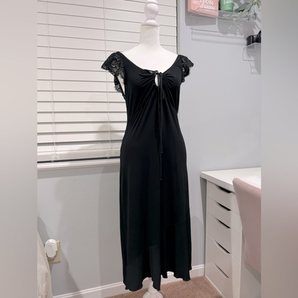 Vintage Y2K Moda International Black Midiโ Dress
